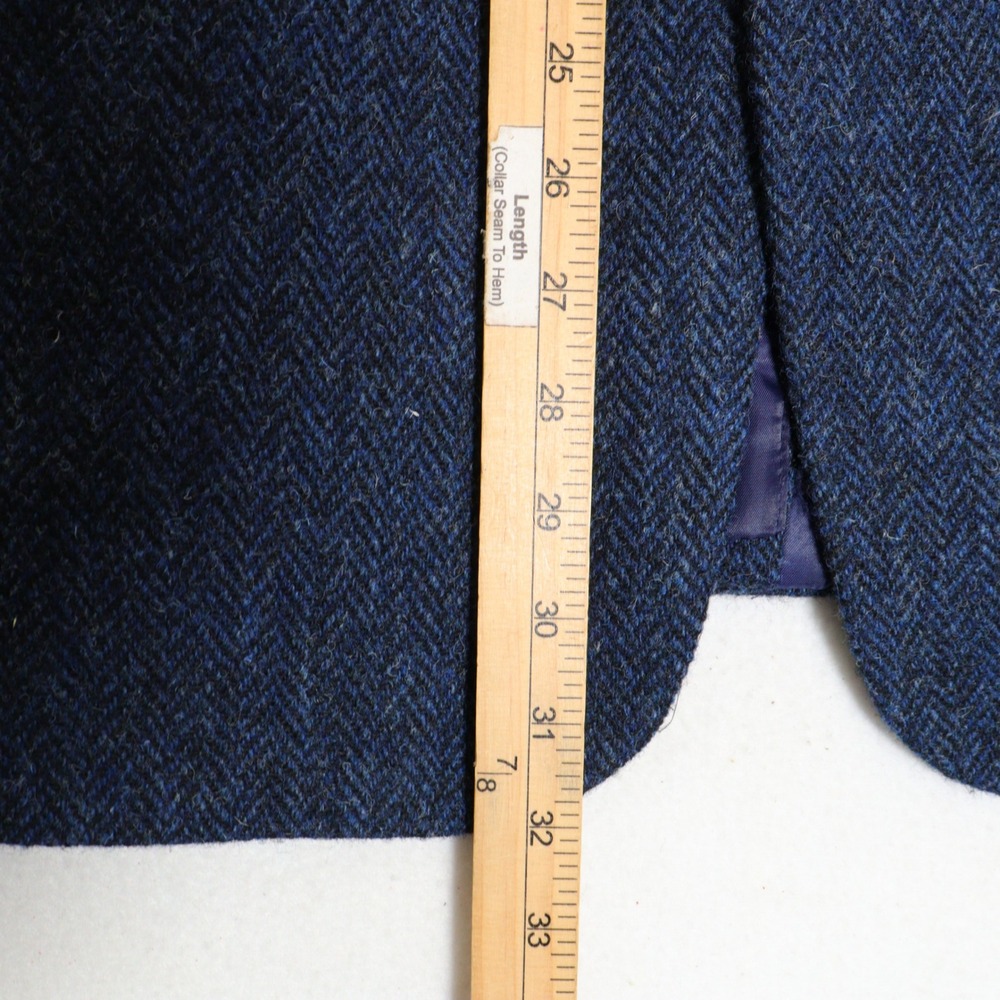 ASOS Harris Tweed Blazer Men's 42R Herringbone Wool Sport Coat Blue EUC - Picture 3 of 10